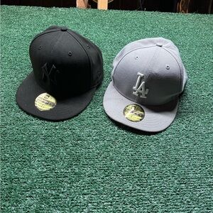 New Era Black & Gray MLB Fitted Caps - Yankees and Dodgers 20 for both